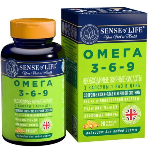 Изображение товара Омега 3-6-9 SENSE of life 90 капсул Омега 3-6-9 SENSE of life 90 капсул фотография