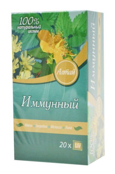Изображение товара Сбор иммунный (мята, зверобой, мелисса, липа) 20пак Сбор иммунный (мята, зверобой, мелисса, липа) 20пак фотография