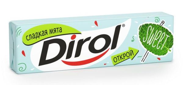 Изображение товара Жевательная резинка «Dirol» сладкая мята 13.6 г Жевательная резинка «Dirol» сладкая мята 13.6 г фотография