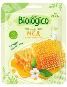 Тканевая маска для лица Biologico Мед Вкусное удовольствие